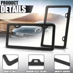 2-Pack License Plate Frames, Universal Black Aluminum Licence Plate Frame Holder, 2-Hole Narrow ＆ Slim Design Holder with Screws & Caps, Universal Fit for Cars, Trucks, Various Vehicles