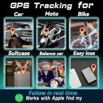 LIPCXSYM Car GPS Tracking Device for Vehicles Real Time GPS Tracker for Vehicles Mini Hidden Car Tracker with Magnetic Waterproof Case No Monthly Fee iOS Compatible Black