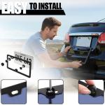 2-Pack License Plate Frames, Universal Black Aluminum Licence Plate Frame Holder, 2-Hole Narrow ＆ Slim Design Holder with Screws & Caps, Universal Fit for Cars, Trucks, Various Vehicles