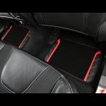 CAR PASS Leather Steering Wheel Cover and Waterproof Car Floor Mats,Microfiber Universal Car Combo Fit for 95% Sedan,SUV,Cars,14.5-15inch Sporty Anti-Slip Safety Comfortable Design(Black＆Red)