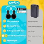 2 Pack No Subscription GPS Tracker for Vehicles,Car Tracker Device Hidden for Vehicles,Tracker Device for Vehicles (Android and iOS Compatible) | Waterproof |Works with Google and Apple Find My