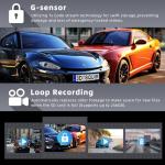 Dash Cam Front and Rear, 4K+1080P WiFi Mini Car Camera with App Control, 170° Wide Angle Dual Dashcam, Night Vision, 24H Parking Mode, Loop Recording, G-Sensor, 32GB Card Included, Support Up to 256GB