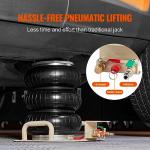 VEVOR Air Jack, 3 Ton/6600 lbs Triple Bag Air Jack, Airbag Jack with Six Steel Pipes, Lift up to 17.7 inch/450 mm, 3-5 s Fast Lifting Pneumatic Jack, with Side Handles for Car, Garage, Repair (White)