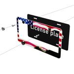 American Flag License Plate Frame American Flag License Plate Holder America Eagle License Plate Frame Covers US Car Tag Frame Stainless Aluminum 2 Pack 2 Holes Decorative 2 Pcs Set for Men