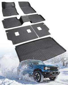DiffCar® Floor Mats for Ford Bronco Sport 2021-2025 (Only for Sport) Car Mats Full Set Cargo Liner (w/Full Size Spare Tire) 4-Door All Weather NonSlip Auto Heavy Duty Accessories for Ford Bronco Sport
