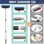 NAVAPAL 52" Car Wash Brush with Long Handle | Built-in Rubber Squeegee & Rubber Bumper | Lightweight extendable Handle | Soft Bristle Brush for Car, RV, Boat, Solar Panel, Deck Washing