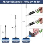 NAVAPAL 52" Car Wash Brush with Long Handle | Built-in Rubber Squeegee & Rubber Bumper | Lightweight extendable Handle | Soft Bristle Brush for Car, RV, Boat, Solar Panel, Deck Washing