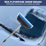 NAVAPAL 52" Car Wash Brush with Long Handle | Built-in Rubber Squeegee & Rubber Bumper | Lightweight extendable Handle | Soft Bristle Brush for Car, RV, Boat, Solar Panel, Deck Washing