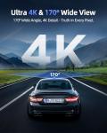 Dash Cam Front 4K - 1.5" IPS Display & 5G WiFi & 64G Card, 360° Rotation Mini Dashcam, Car Camera with WDR Night Vision, 24H Parking Mode, G-Sensor, Loop Recording,170° Angle, Dash Camera for Cars