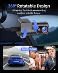 Dash Cam Front 4K - 1.5" IPS Display & 5G WiFi & 64G Card, 360° Rotation Mini Dashcam, Car Camera with WDR Night Vision, 24H Parking Mode, G-Sensor, Loop Recording,170° Angle, Dash Camera for Cars