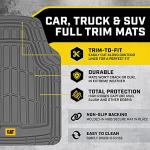 Cat® ToughRide™ Heavy-Duty 3 Piece Rubber All Season Floor Mats for Car Truck Van SUV, Gray - Premium Trim to Fit Car sFloor Mat, All Weather Deep Dish Automotive Floor Mats, Total Dirt Protection