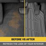 Cat® ToughRide™ Heavy-Duty 3 Piece Rubber All Season Floor Mats for Car Truck Van SUV, Gray - Premium Trim to Fit Car sFloor Mat, All Weather Deep Dish Automotive Floor Mats, Total Dirt Protection