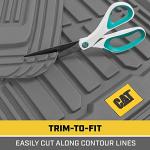 Cat® ToughRide™ Heavy-Duty 3 Piece Rubber All Season Floor Mats for Car Truck Van SUV, Gray - Premium Trim to Fit Car sFloor Mat, All Weather Deep Dish Automotive Floor Mats, Total Dirt Protection