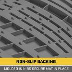 Cat® ToughRide™ Heavy-Duty 3 Piece Rubber All Season Floor Mats for Car Truck Van SUV, Gray - Premium Trim to Fit Car sFloor Mat, All Weather Deep Dish Automotive Floor Mats, Total Dirt Protection