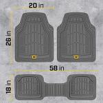 Cat® ToughRide™ Heavy-Duty 3 Piece Rubber All Season Floor Mats for Car Truck Van SUV, Gray - Premium Trim to Fit Car sFloor Mat, All Weather Deep Dish Automotive Floor Mats, Total Dirt Protection