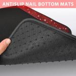 CAR PASS Bling Diamond Car Floor Mats, Shining Rhinestone Carpet Sparkly Glitter Crystal with Anti-Slip PVC Heel Pad Waterproof Universal Fit Automotive SUV,Sedan,Van,Cute Girl Women,4pcs Black Red