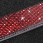 CAR PASS Bling Diamond Car Floor Mats, Shining Rhinestone Carpet Sparkly Glitter Crystal with Anti-Slip PVC Heel Pad Waterproof Universal Fit Automotive SUV,Sedan,Van,Cute Girl Women,4pcs Black Red