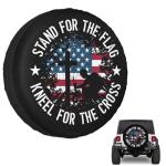 OwnBosy RV Trailer Tire Cover with American Flag - Waterproof, Dustproof, Universal for SUV Truck Travel, 15 Inch