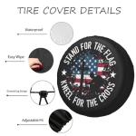 OwnBosy RV Trailer Tire Cover with American Flag - Waterproof, Dustproof, Universal for SUV Truck Travel, 15 Inch