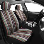 HAIYAOTIMES Baja Saddle Blanket Car Seat Covers Full Set with Seat Belt Pads, Washable Breathable Seat Covers for Cars, Universal Fit Interior Covers for Most Sedan Truck SUV, Airbag Compatible, Red