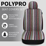 HAIYAOTIMES Baja Saddle Blanket Car Seat Covers Full Set with Seat Belt Pads, Washable Breathable Seat Covers for Cars, Universal Fit Interior Covers for Most Sedan Truck SUV, Airbag Compatible, Red