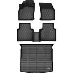AUTOBULL Floor Mats & Cargo Liner Compatible with 2018-2024 Volkswagen Tiguan 5 Seats ONLY VW Cargo Mat, Full Set All Weather Protection, 1st, 2nd Row Car Liners & Trunk Mat, Black