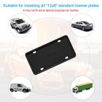 Car License Plate Frame, 2 PCS Anti-Theft Universal Silicone License Plate Frame for Cars, SUVs, Vehicles, Rustproof License Plate Frame, Auto Accessories for Men & Women (Black/2PCS)