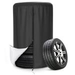 AKEfit Tire Cover, Heavy Duty Waterproof and Dustproof Tire Storage Bag for Trailer RV SUV Truck Tires with Zipper (Black,Holding 4 Tires Within 27 Inch Diameter)