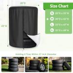 AKEfit Tire Cover, Heavy Duty Waterproof and Dustproof Tire Storage Bag for Trailer RV SUV Truck Tires with Zipper (Black,Holding 4 Tires Within 27 Inch Diameter)
