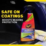 Meguiar's Hybrid Ceramic Waterless Wash & Wax - Waterless Car Wash Spray with Ceramic Chemistry for a Slick, Protective Barrier - No-Scratch Formula for Glossy Paint and Ceramic Coatings, 24 Oz