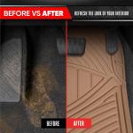 Motor Trend 3-Row Heavy Duty Rubber Floor Mats & Liners for Car SUV Van, Front 2nd & 3rd Row Durable Polymerized Latex Full Interior Protection, Extra-High Ridgeline Design, Beige