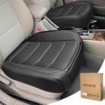 BOPUOVRE Car Seat Cover for Luxury & Comfort - PU Leather, Anti-Slip, Full Wrap Protection with Storage Pocket for Bottom Cushion - Universal Fit for 95% of Vehicles (Black,2 Piece)