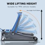 LARBANKE 3 Ton Floor Jack with Dual Pistons Quick Lift Pump,6600 LBS Low Profile Carbon Steel Floor Jack,Lifting Range 2.87"-19.69",for Sport Utility Vehicle,Blue