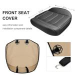 BOPUOVRE Car Seat Cover for Luxury & Comfort - PU Leather, Anti-Slip, Full Wrap Protection with Storage Pocket for Bottom Cushion - Universal Fit for 95% of Vehicles (Black,2 Piece)
