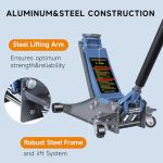 LARBANKE 3 Ton Floor Jack with Dual Pistons Quick Lift Pump,6600 LBS Low Profile Carbon Steel Floor Jack,Lifting Range 2.87"-19.69",for Sport Utility Vehicle,Blue