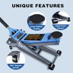 LARBANKE 3 Ton Floor Jack with Dual Pistons Quick Lift Pump,6600 LBS Low Profile Carbon Steel Floor Jack,Lifting Range 2.87"-19.69",for Sport Utility Vehicle,Blue
