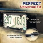 TACTILIAN Original Silicone American Flag License Plate Frames - Subdued 3D Stars & Stripes US Flag License Plate Holder for Car Truck SUV - Patriotic Front License Plate Cover Exterior Accessories