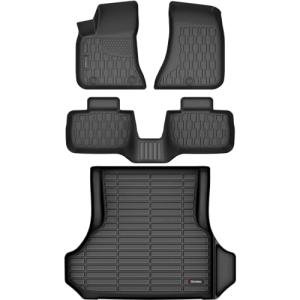AUTOBULL Floor Mats & Cargo Liner Compatible with 2011-2023 Dodge Charger RWD & Chrysler 300 Rear-Wheel Drive ONLY Cargo Mat, Full Set All Weather Protection 1st, 2nd Row Car liners & Trunk Mat, Black