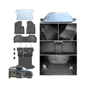 Runine Floor Mats for Hyundai Tucson 2022-2026, All Weather Protection Custom Floor Mats Trunk Cargo and Car Windshield Cover Set for Hyundai Tucson Accessories,Car Floor Liners Set,5packs.