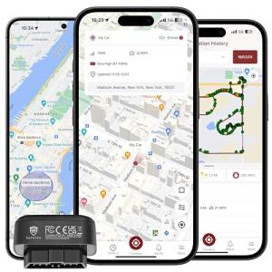SafeTag Plug - 4G LTE Car GPS Tracker, Vehicle Location Every 10-30 Seconds, Multiple GeoFences, Route Playback, Monitor Speed, Driving Behaviour, No Activation Fees, Cancel Anytime, 7 Day Free Trial