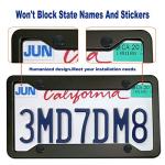 BGGTMO Matte Black Aluminum License Plate Frames- 2 Pack Heavy Duty Car Tag Cover for Front & Rear, 4 Hole Rust Proof Universal Holder, Mount Screws Caps, Inserts, Rattle Proof Pads