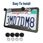 BGGTMO Matte Black Aluminum License Plate Frames- 2 Pack Heavy Duty Car Tag Cover for Front & Rear, 4 Hole Rust Proof Universal Holder, Mount Screws Caps, Inserts, Rattle Proof Pads