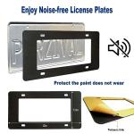 BGGTMO Matte Black Aluminum License Plate Frames- 2 Pack Heavy Duty Car Tag Cover for Front & Rear, 4 Hole Rust Proof Universal Holder, Mount Screws Caps, Inserts, Rattle Proof Pads