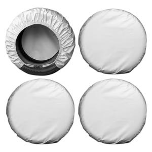 FALVFUN 4PCS RV Tire Covers, Anti-UV Waterproof Camper Wheel Protector, Tough Travel Trailer Truck Sun Snow Rain Tyre Protection Covers, Suitable for 27-29" Tire Diameter