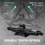 DNA MOTORING 1.5 Ton (3,306 lbs) Scissor Lift Jack with Labor-Saving Ratchet Wrench for Most Cars, 4'' - 15.2'' Lifting Range,TOOLS-00282