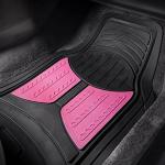 FH Group Automotive Floor Mats - Heavy-Duty Monster Eye Rubber for Cars, Universal Fit Full Set, Climaproof Mats, Trimmable Most Sedan, SUV, Truck Pink