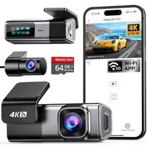 Navycrest 5G WiFi Dual Dash Cam with 64GB Card