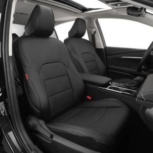 EKR Camry Seat Cover for Toyota Camry L LE XLE 2012 2013 2014 2015 2016 2017 (Not for Hybrid) Leather Car Seat Cover Full Set for Trucks SUV-Faux Leather (Black)