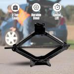 NOVIITUS Scissor Car Lift Jack 2 Ton (4409 lbs) for Sedans, MPVs & SUVs, Compact Portable Kit Vehicle Roadside Emergency Tool Tire Change with Ratchet Wrench (2T)