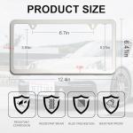 LivTee Chrome License Plate Frames, 4 Holes Stainless Steel License Plate Covers, 2PCS Car License Plate Holder, Automotive Accessories, Slim Design with Bolt and Gasket Cover for US Cars(Silver)